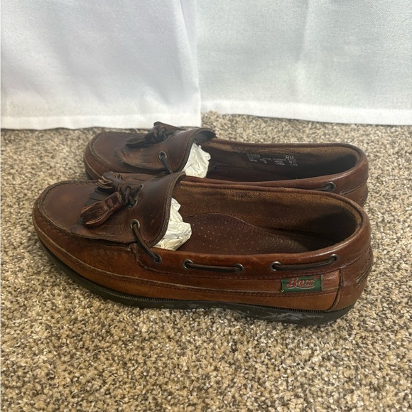 Bass Henry Men's Tassel Loafers Brown Leather Slip On Casual Dress Shoes Size 8 - Picture 3 of 7